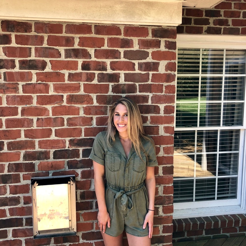 Army green romper